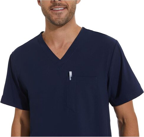 COZYFIT Men Scrubs Set — Stretch V-Neck Scrub Top & Jogger Pant with 8 Pockets, Yoga Waistband, Anti-Wrinkle Scrubs for Men in Saudi Arabia