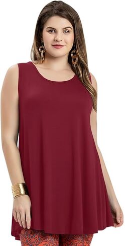 LARACE Tank Tops for Women Plus Size Sleevelss Tunic Casual Summer Clothes Swing Shirts for Leggings in Saudi Arabia