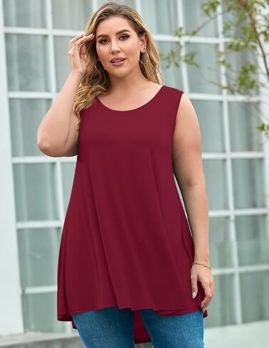 LARACE Tank Tops for Women Plus Size Sleevelss Tunic Casual Summer Clothes Swing Shirts for Leggings in Saudi Arabia