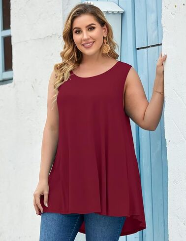 LARACE Tank Tops for Women Plus Size Sleevelss Tunic Casual Summer Clothes Swing Shirts for Leggings in Saudi Arabia