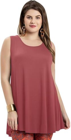 LARACE Tank Tops for Women Plus Size Sleevelss Tunic Casual Summer Clothes Swing Shirts for Leggings in Saudi Arabia