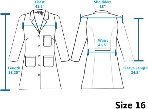 Medline Women's Staff Length Lab Coat, Poly/Cotton Blend, Button Up, with Pockets, for Clinics, Doctors, Lab Techs, Professional, White, Size 6 in Saudi Arabia