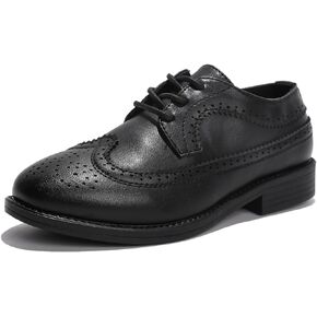 kkdom Boys Girls Oxfords Shoes Formal Leather Wingtip Lace Up Dress Shoes