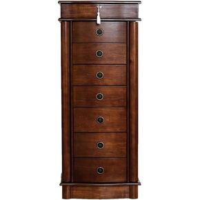 Alveare Home North Jewelry Armoire – Locking Storage Organizer with Seven Spacious Drawers, Black in Kuwait