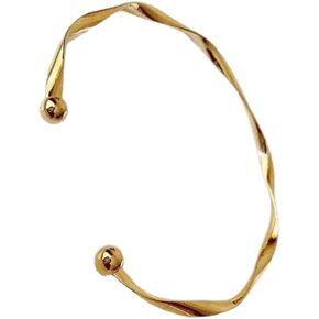 BNVXR 14k سوار ذهب السيدات سوار مفتوح شخصية الرجعية الاتجاه الزفاف سوار هدية عيد ميلاد in Kuwait