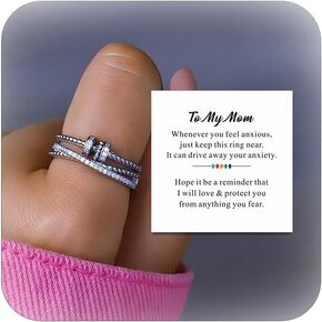 choice of all To My Daughter/Sister/Wife/Mom Fidget Ring Daughter Gift from Mom Anxiety Ring for Women Teen Girls Trendy Stuff Valentines Mothers Day Birthday Jewelry Gifts