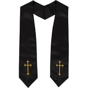 Erligo Adults' Traditional Church Choir Stoles with Embroidery Cross 60" Graduation Sash