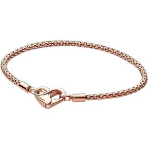 Pandora Studded Chain Bracelet With Heart-Shaped Clasp, With Gift Box in Saudi Arabia