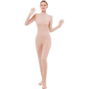 UINASH Long Sleeve Unitard Mock Turtleneck Full Body Spandex Footed Bodysuit Costume Jumpsuit Adult Unisex