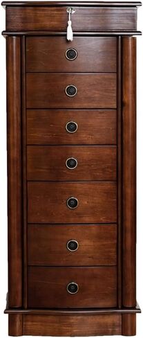 Alveare Home North Jewelry Armoire – Locking Storage Organizer with Seven Spacious Drawers, Black in Kuwait