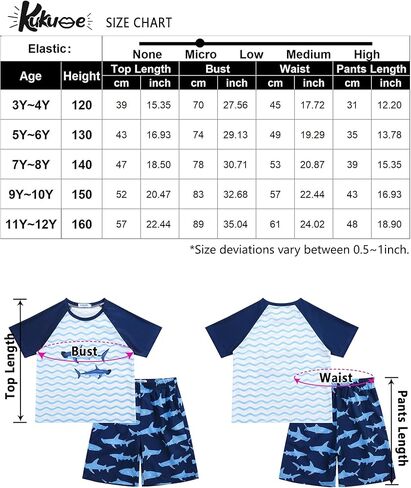 طقم شورت للأولاد مكون من قطعتين من Kukume للأولاد، ملابس سباحة هاواي لطيفة، ديناصور/حوت، حماية من طفح الحوت، طقم شورت سباحة من 3 إلى 12 سنة in Kuwait