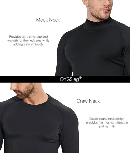 5 أو 4 قطع من قمصان الضغط الحراري للرجال مبطنة بالصوف وأكمام طويلة ورقبة وهمية وطبقة أساسية رياضية للشتاء البارد in Kuwait