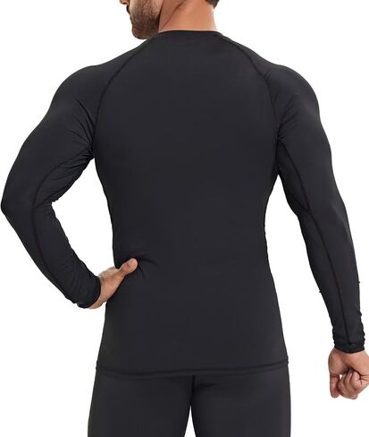 5 أو 4 قطع من قمصان الضغط الحراري للرجال مبطنة بالصوف وأكمام طويلة ورقبة وهمية وطبقة أساسية رياضية للشتاء البارد in Kuwait