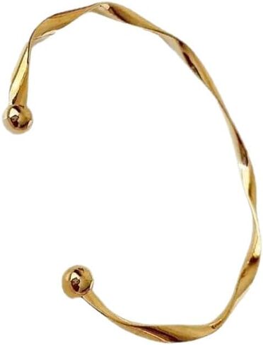 BNVXR 14k سوار ذهب السيدات سوار مفتوح شخصية الرجعية الاتجاه الزفاف سوار هدية عيد ميلاد in Kuwait