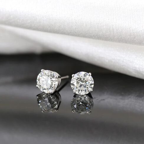 1/5 to 2 Carat Lab Grown Diamond Round Stud Earrings for Women in 14k Gold (VS2-SI1, 0.20 to 1.00 cttw) 4-Prong Setting Screw Back Studs by Diamond Wish in Saudi Arabia