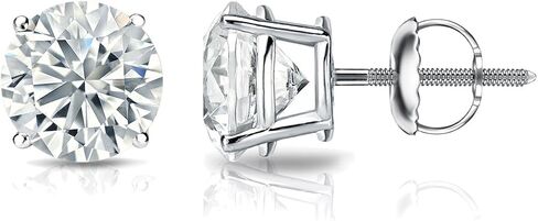 1/5 to 2 Carat Lab Grown Diamond Round Stud Earrings for Women in 14k Gold (VS2-SI1, 0.20 to 1.00 cttw) 4-Prong Setting Screw Back Studs by Diamond Wish in Saudi Arabia