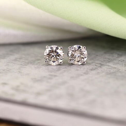 1/5 to 2 Carat Lab Grown Diamond Round Stud Earrings for Women in 14k Gold (VS2-SI1, 0.20 to 1.00 cttw) 4-Prong Setting Screw Back Studs by Diamond Wish in Saudi Arabia