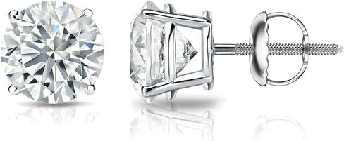 1/5 to 2 Carat Lab Grown Diamond Round Stud Earrings for Women in 14k Gold (VS2-SI1, 0.20 to 1.00 cttw) 4-Prong Setting Screw Back Studs by Diamond Wish in Saudi Arabia