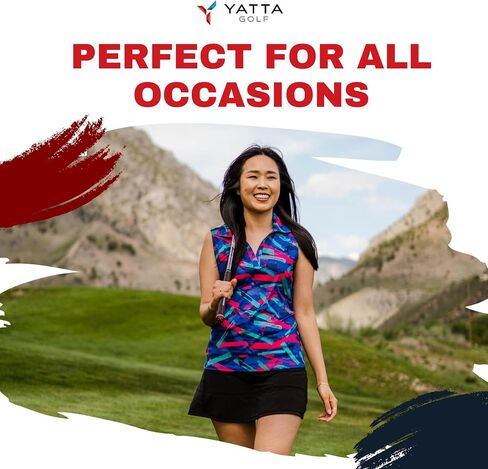 YATTA GOLF Performance Sleeveless Golf Polo for Women - Moisture Wicking V-Neck Golf Polo Shirts Workout Golf Tank Tops in Kuwait