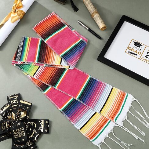 وشاح التخرج المكسيكي 8 قطع من Berlune وشاح التخرج المكسيكي الإسباني سارابي فئة 2024 وشاح مكسيكي لكاهن التخرج (لون مشرق) in Kuwait