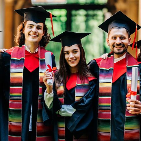 وشاح التخرج المكسيكي 8 قطع من Berlune وشاح التخرج المكسيكي الإسباني سارابي فئة 2024 وشاح مكسيكي لكاهن التخرج (لون مشرق) in Kuwait