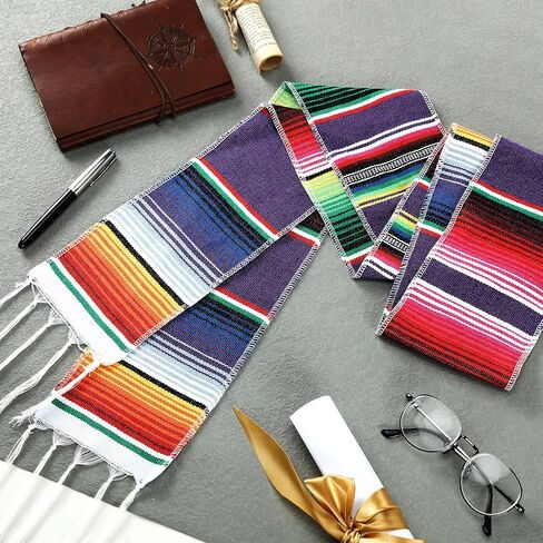 Berlune 8 Pcs Mexican Graduation Sash Hispanic Mexican Sarape Graduation Stole Class of 2024 Mexican Scarf for Graduation Priest(Bright Color) in Saudi Arabia