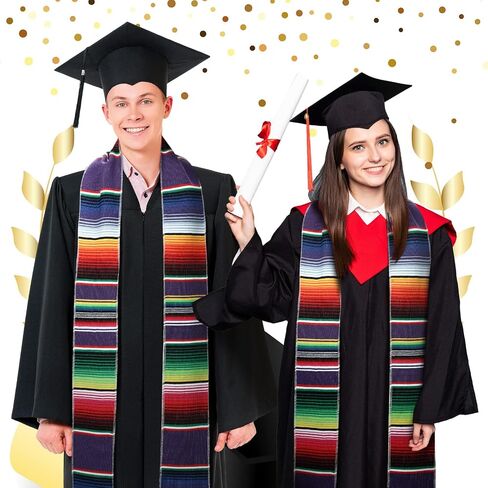 Berlune 8 Pcs Mexican Graduation Sash Hispanic Mexican Sarape Graduation Stole Class of 2024 Mexican Scarf for Graduation Priest(Bright Color) in Saudi Arabia
