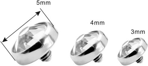 Piercingpops 8Pcs 14g Stainless Steel Cubic Zirconia/Opal Dermal Anchor Tops and Base Microdermals for Body Piercing in Kuwait