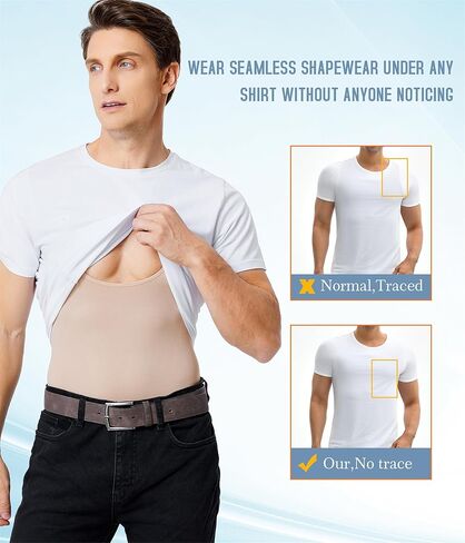 TAILONG رجل ملابس داخلية البطن تحكم ارتداءها ضغط قمصان التخسيس كامل محدد شكل الجسم بلا أكمام ملابس داخلية in Kuwait