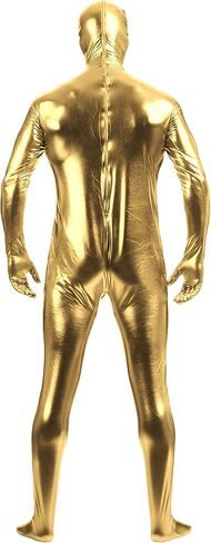 Aniler Men's and Women's Metallic Shiny Zipper Zentai Stretchy Costume Cosplay Full Bodysuit in Saudi Arabia