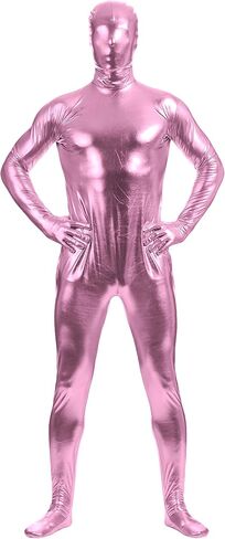Aniler Men's and Women's Metallic Shiny Zipper Zentai Stretchy Costume Cosplay Full Bodysuit in Saudi Arabia