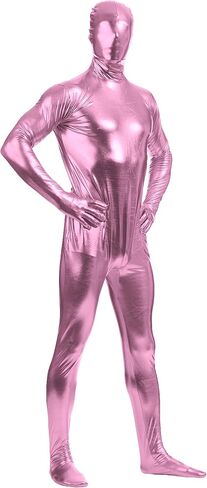 Aniler Men's and Women's Metallic Shiny Zipper Zentai Stretchy Costume Cosplay Full Bodysuit in Saudi Arabia