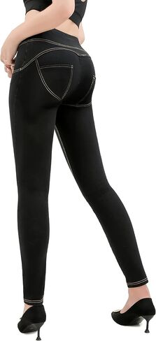 بنطلون جينز نسائي عالي الخصر قابل للتمدد من Hody Lovy، سروال جينز مثير مستقيم الساق للتحكم في البطن ورفع المؤخرة in Kuwait