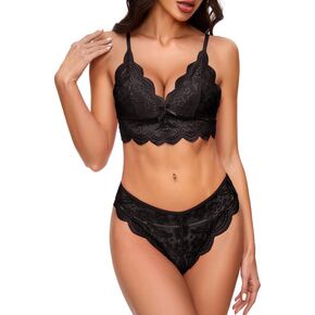 أطقم الملابس الداخلية النسائية من SIMIYA مكونة من قطعتين من الملابس الداخلية المثيرة وحمالة صدر من الدانتيل ومجموعات سراويل داخلية للنساء in Kuwait