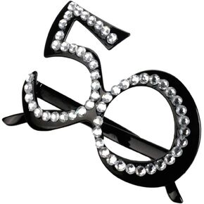 VEdusa 1Pair Black 50th Birthday Glasses Crystal Frame Funny Costume Sunglasses Novelty Eyewear Celebration Decoration Women's Fashion Accessories in Kuwait