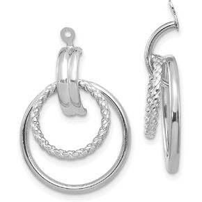 14k White Gold Twisted Double Hoop Drop Earring Jackets in Saudi Arabia