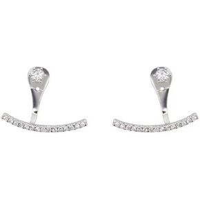 Cubic Zirconia Ear Jacket Earrings Front Back Post Studs Fashion Jewelry Gift (Cubic zirconia) in Saudi Arabia