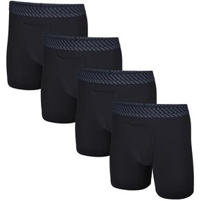 Tommy John Men’s Mid-Length Boxer Brief 6" Underwear - Cotton Basics Boxers with Supportive Contour Pouch