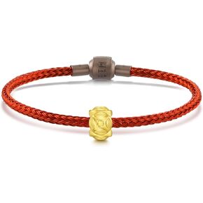 CHOW SANG SANG 999 24K Solid Gold Mini Charm Wealthy Bliss Bamboo Charm Bracelet for Women 94382C in Saudi Arabia