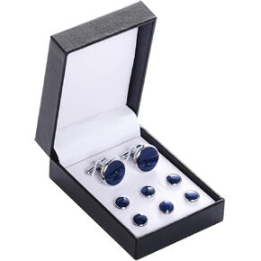 Tuxedo Studs and Cufflinks Set, Mens Cufflinks and Cuff Studs Set Cuff Links Stainless Steel Tux Buttons with Box for Tuxedo Shirts Wedding Business Gift in Saudi Arabia