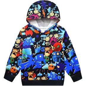 Piosuny Geometry Hoodies Dash Sweaters Kids سترة مطبوعة برسومات رائعة لمدة 5-12 عامًا in Kuwait