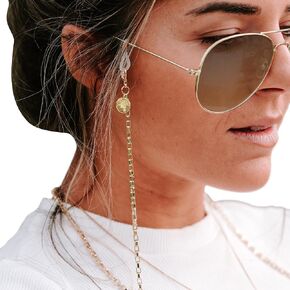 Ukes Gold Plated Glasses and Mask Chain with Unique Charm in Saudi Arabia