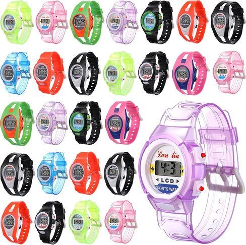 Ecation 36 Pcs Watch Outdoor Watch Digital Watch for Boys Girls' Wrist Watches Bulk Colorful Sport Watch Multicolor Mixed Wristwatch Gift in Kuwait