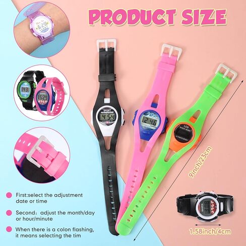 Ecation 36 Pcs Watch Outdoor Watch Digital Watch for Boys Girls' Wrist Watches Bulk Colorful Sport Watch Multicolor Mixed Wristwatch Gift in Kuwait