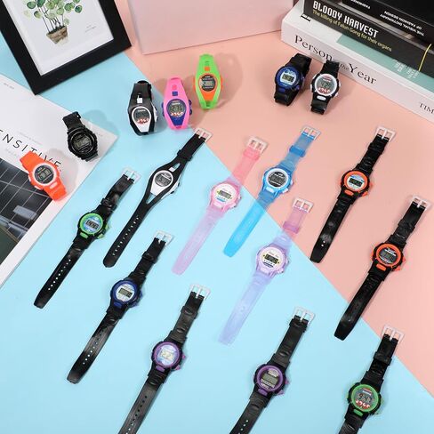 Ecation 36 Pcs Watch Outdoor Watch Digital Watch for Boys Girls' Wrist Watches Bulk Colorful Sport Watch Multicolor Mixed Wristwatch Gift in Kuwait