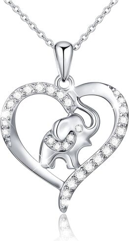 FLYOW Elephant Necklace Cat Necklace Bunny Neklace Horseshoe Necklace Unicorn Necklace Sterling Silver Animal Necklaces for Women in Kuwait
