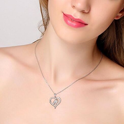 FLYOW Elephant Necklace Cat Necklace Bunny Neklace Horseshoe Necklace Unicorn Necklace Sterling Silver Animal Necklaces for Women in Kuwait