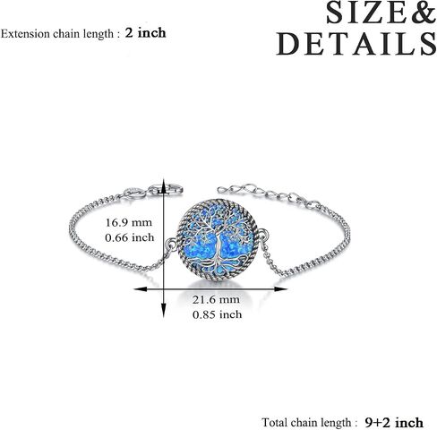 ONEFINITY Tree of Life Anklet Sterling Silver Abalone Shell/Blue Opal/Crystal Tree of Life Ankle Bracelet Tree Jewelry for Women Girls Gifts in Saudi Arabia