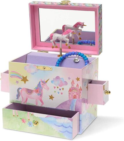 Jewelkeeper Musical Jewelry Box 3 Drawers, Rainbow Unicorn Design, The Unicorn Tune in Kuwait