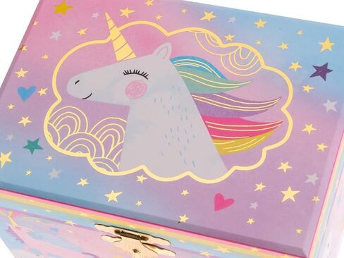 مجموعة هدايا Jewelkeeper Cotton Candy Unicorn - صندوق مجوهرات موسيقي ومجموعة شاي تظاهرية - هدايا يونيكورن للفتيات in Kuwait